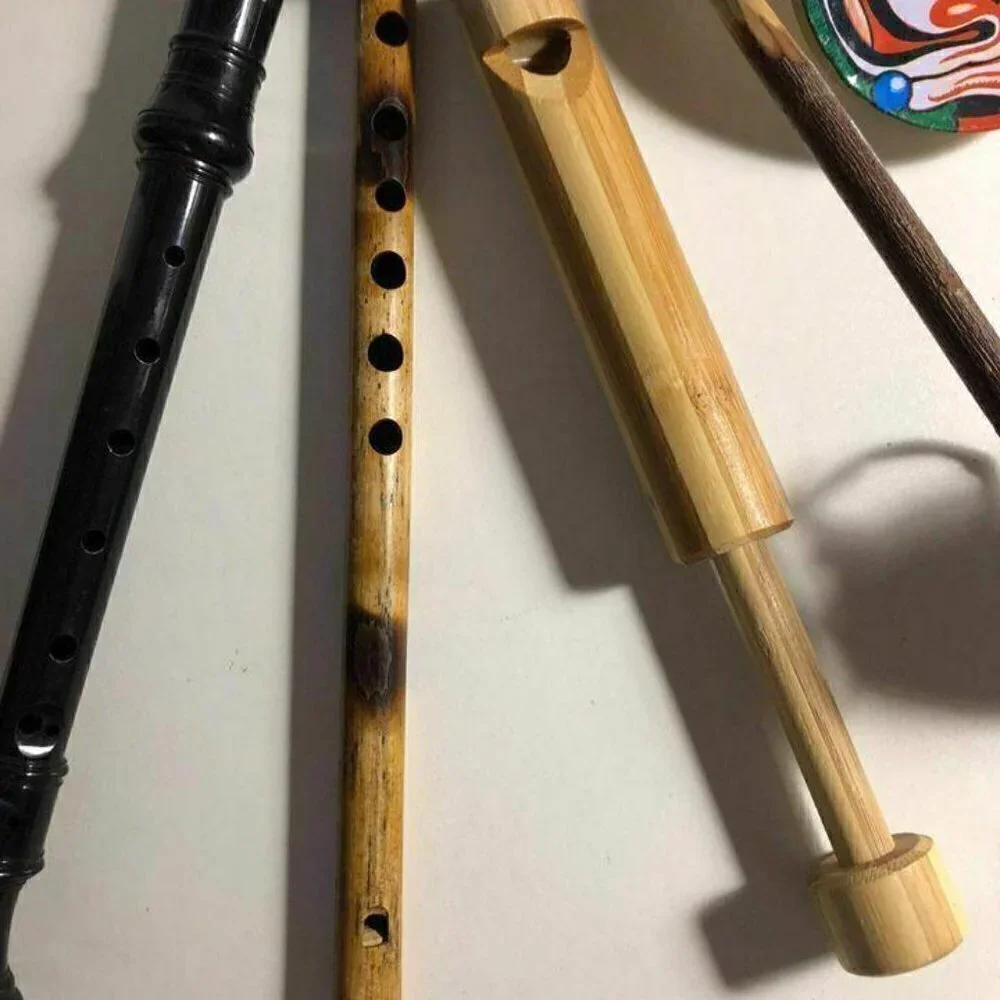 Musical Instruments Wooden Bamboo Flutes Bundle #1436-5